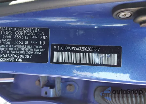 2013 Kia Rio Ex z USA, uszkodzony, nr VIN KNADN5A32D6208387